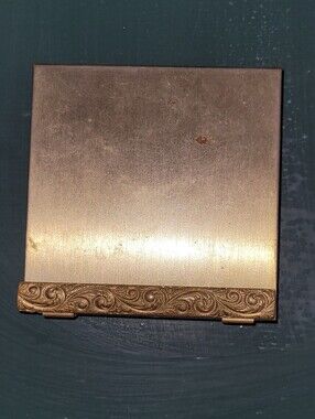 Vintage Volupte Gold Tone Embossed Compact Mirror - Gold